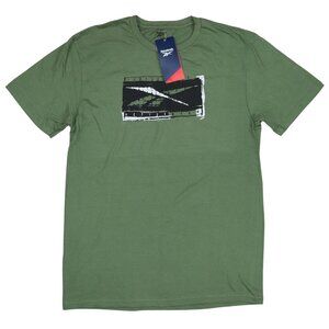 Reebok All-Cotton Performance Logo Short Sleeve Crew Neck Men's T-Shirt NWT Army
